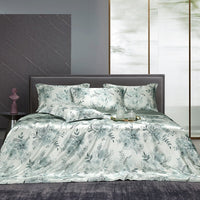 HKM-277075 Silk Four-Piece Bedding Set with Quilt Cover, Bed Sheet, and Pillowcases