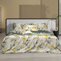 HKM-277075 Silk Four-Piece Bedding Set with Quilt Cover, Bed Sheet, and Pillowcases
