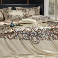HKM-277075 Silk Four-Piece Bedding Set with Quilt Cover, Bed Sheet, and Pillowcases