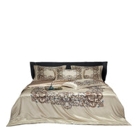HKM-277075 Silk Four-Piece Bedding Set with Quilt Cover, Bed Sheet, and Pillowcases