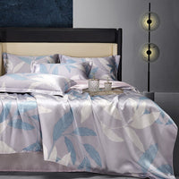 HKM-277075 Silk Four-Piece Bedding Set with Quilt Cover, Bed Sheet, and Pillowcases