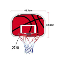 HKM-277395 Mini Foldable Adjustable Basketball Hoop with Wall-Mounted Backboard for Kids