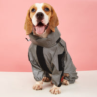 HKM-277395 Reflective Waterproof Four-Legged Dog Raincoat for Large Dogs - Multiple Sizes Available