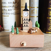 HKM-277587 Creative Wooden Carousel Music Box for Children's Day, Valentine's Day, and Birthday Gifts