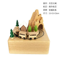 HKM-277587 Creative Wooden Carousel Music Box for Children's Day, Valentine's Day, and Birthday Gifts
