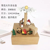 HKM-277587 Creative Wooden Carousel Music Box for Children's Day, Valentine's Day, and Birthday Gifts