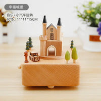 HKM-277587 Creative Wooden Carousel Music Box for Children's Day, Valentine's Day, and Birthday Gifts
