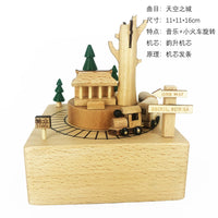 HKM-277587 Creative Wooden Carousel Music Box for Children's Day, Valentine's Day, and Birthday Gifts