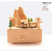 HKM-277587 Creative Wooden Carousel Music Box for Children's Day, Valentine's Day, and Birthday Gifts