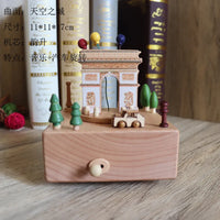 HKM-277587 Creative Wooden Carousel Music Box for Children's Day, Valentine's Day, and Birthday Gifts