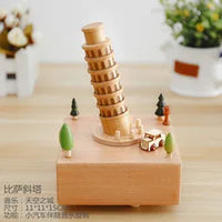 HKM-277587 Creative Wooden Carousel Music Box for Children's Day, Valentine's Day, and Birthday Gifts