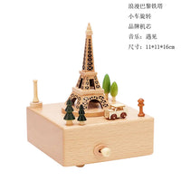 HKM-277587 Creative Wooden Carousel Music Box for Children's Day, Valentine's Day, and Birthday Gifts