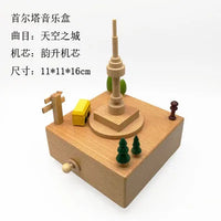 HKM-277587 Creative Wooden Carousel Music Box for Children's Day, Valentine's Day, and Birthday Gifts