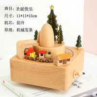 HKM-277587 Creative Wooden Carousel Music Box for Children's Day, Valentine's Day, and Birthday Gifts