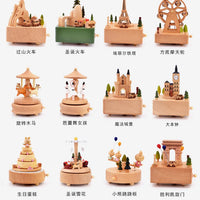 HKM-277587 Creative Wooden Carousel Music Box for Children's Day, Valentine's Day, and Birthday Gifts