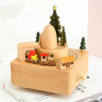 HKM-277587 Creative Wooden Carousel Music Box for Children's Day, Valentine's Day, and Birthday Gifts