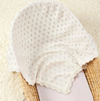HKM-277587 Customized Soft Cotton Blanket - Cozy Warmth, 80x100cm, White