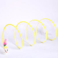 HKM-277587 S-type Pet Cat Tunnel with Feather Toy – Interactive Play Channel for Kittens