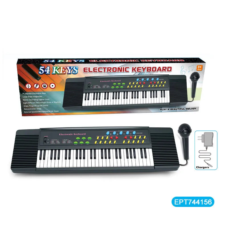 HKM-277715 54-Key Electronic Piano Toy with Microphone for Kids – Educational Musical Instrument for Ages 2-7
