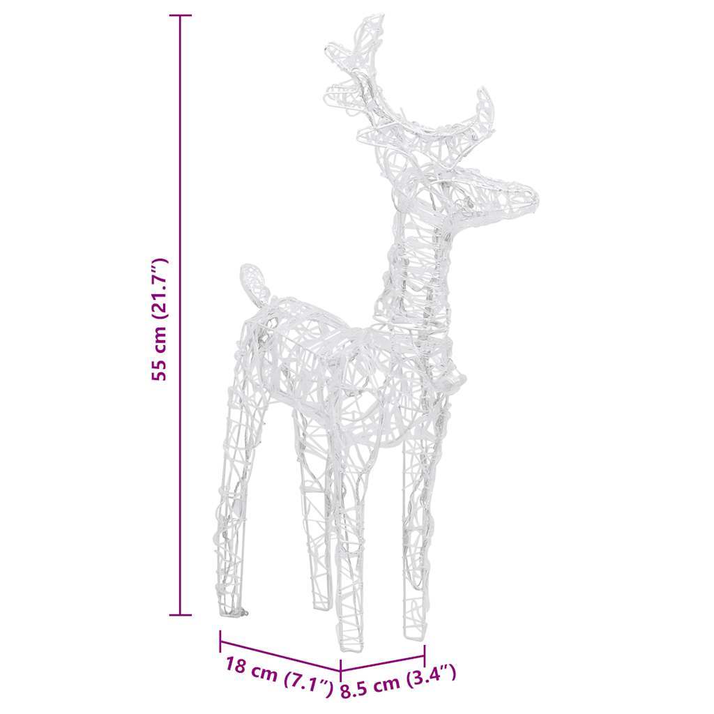 HKM-277715 Outdoor LED Reindeer and Sleigh Christmas Decoration with 160 Lights, 130 cm Length, Multiple Lighting Effects