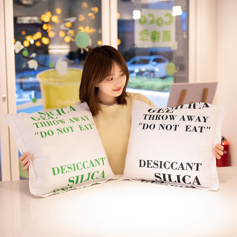 HKM-277715 Plush Desiccant Pillow for Modern Sofa Backrest, 45x45cm, Green Black