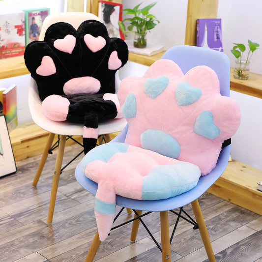 HKM-277971 Vintage Plush Office Chair Cushion - Non-Slip, Detachable Design, Available in Multiple Colors