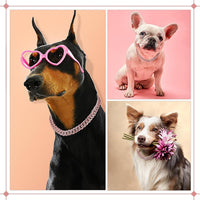 HKM-278099 Elegant Metal Cat Chain Necklace for Small to Large Dogs and Cats with Crystal Accents