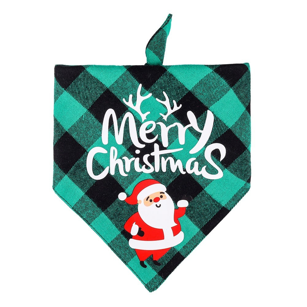 HKM-278227 Festive Cotton Dog Bandana Scarf for Christmas, Cute Patterns for Pets