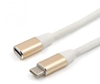 HKM-278291 USB 3.1 Type-C Male to Female Extension Cable - Silver, Gold, Gray, Black, Rose Gold - 1 Meter Length, Eco-Friendly PVC
