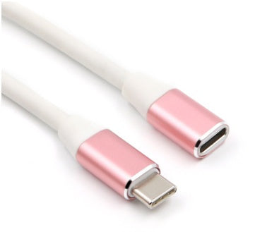 HKM-278291 USB 3.1 Type-C Male to Female Extension Cable - Silver, Gold, Gray, Black, Rose Gold - 1 Meter Length, Eco-Friendly PVC