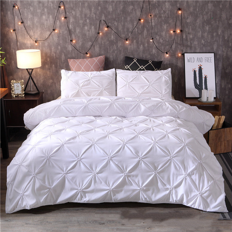 HKM-278675 Plain Polyester Quilt Cover - Personalized Fashion Series with Edging