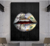 HKM-278739 Abstract Doodle Lips Decorative Canvas Art for Living Room and Bedroom