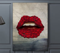 HKM-278739 Abstract Doodle Lips Decorative Canvas Art for Living Room and Bedroom