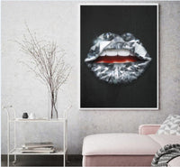 HKM-278739 Abstract Doodle Lips Decorative Canvas Art for Living Room and Bedroom