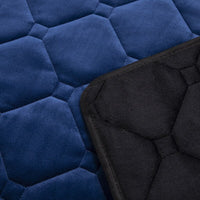 HKM-278931 Plush Warm Car Dog Mat for Large Dogs - Soft Crystal Velvet and Short Plush, Machine Washable in Sapphire Blue and Gray
