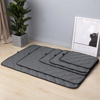 HKM-278931 Plush Warm Car Dog Mat for Large Dogs - Soft Crystal Velvet and Short Plush, Machine Washable in Sapphire Blue and Gray