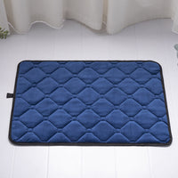 HKM-278931 Plush Warm Car Dog Mat for Large Dogs - Soft Crystal Velvet and Short Plush, Machine Washable in Sapphire Blue and Gray