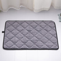 HKM-278931 Plush Warm Car Dog Mat for Large Dogs - Soft Crystal Velvet and Short Plush, Machine Washable in Sapphire Blue and Gray
