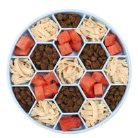 HKM-278931 Silicone Honeycomb Anti-Choke Feeding Bowl in Blue, Green, and Orange
