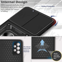 HKM-278995 Samsung Compatible TPU and PC Full Cover Push Window Phone Case for Models S20, S20Plus, S20Ultra, S20FE, S21, S21Plus, S21Ultra, S21FE in Various Colors