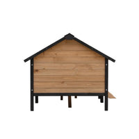 HKM-279059 Outdoor Wooden Dog Kennel with Porch - Spacious All-Weather Cabin for Medium to Large Dogs