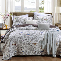 HKM-279059 Pure Cotton Summer Cooling Bedspread Set - 3-Piece Euro Style Duvet Cover with Pillowcases