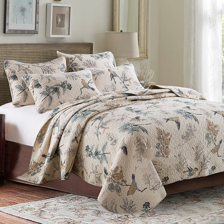 HKM-279059 Pure Cotton Summer Cooling Bedspread Set - 3-Piece Euro Style Duvet Cover with Pillowcases