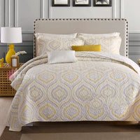HKM-279059 Pure Cotton Summer Cooling Bedspread Set - 3-Piece Euro Style Duvet Cover with Pillowcases