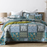 HKM-279059 Pure Cotton Summer Cooling Bedspread Set - 3-Piece Euro Style Duvet Cover with Pillowcases