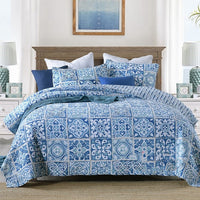 HKM-279059 Pure Cotton Summer Cooling Bedspread Set - 3-Piece Euro Style Duvet Cover with Pillowcases