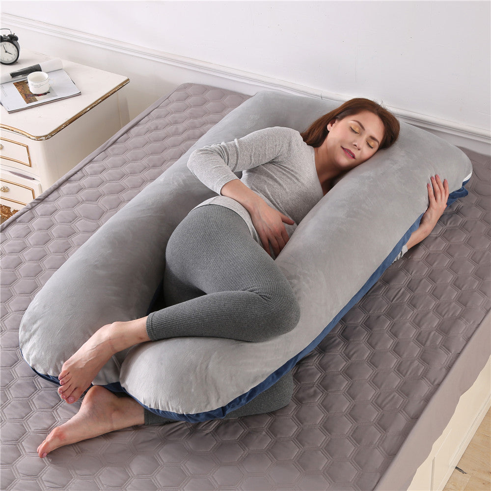 HKM-279187 U-Shaped Pure Cotton Maternity Pillow with Adjustable Height and Supportive Design