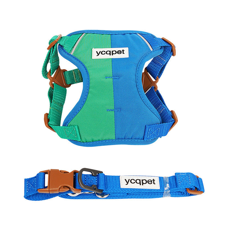 HKM-279251 Cute Reflective Color Matching Rope Chest Strap for Dogs