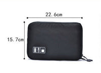 HKM-279251 Digital Storage Bag for Electronics Accessories - Waterproof Organizer with Elastic Loops and Dual Zippers