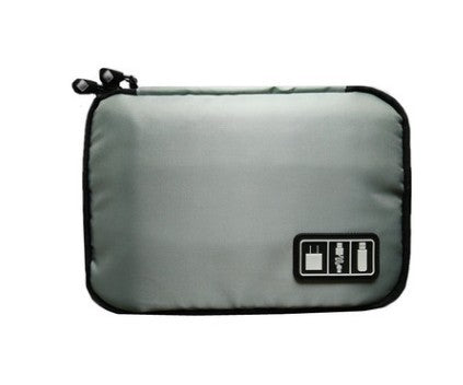 HKM-279251 Digital Storage Bag for Electronics Accessories - Waterproof Organizer with Elastic Loops and Dual Zippers